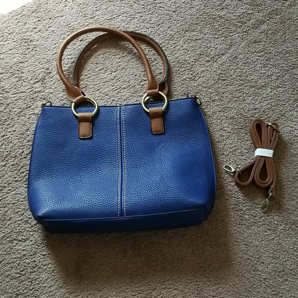 Blue totem bag with shoulder strap
